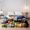 Anime Team with Powers and Weapons Design Flannel blanket for bedroom, living room, sofa, and nap sofas.