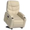 Massage Recliner with Rising Function Cream Fabric