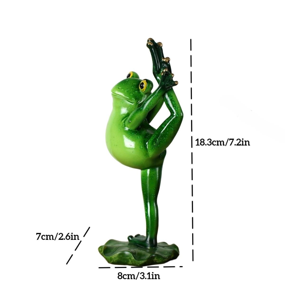 Meditation Gift Yoga Frog Figurines Lotus Pose Headstand Splits Prayer Pose Zen Animal Statue Bookshelf Decorations Shelf