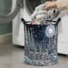 1pc Laundry Basket, Winter Forest Deer Pattern Storage Basket - Foldable Dirty Clothes Basket, Polyester Material. Suitable for Room And Bathroom Stor