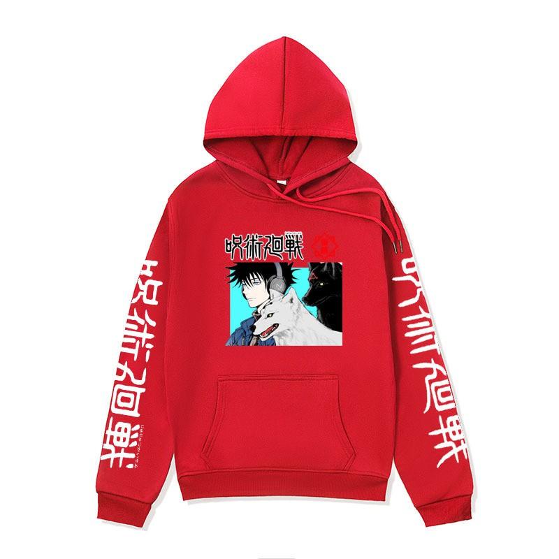 Oversized Anime Hoodie Men Printed Jujutsu Kaisen Streetwear Casual Long Sleeve Sweatshirt