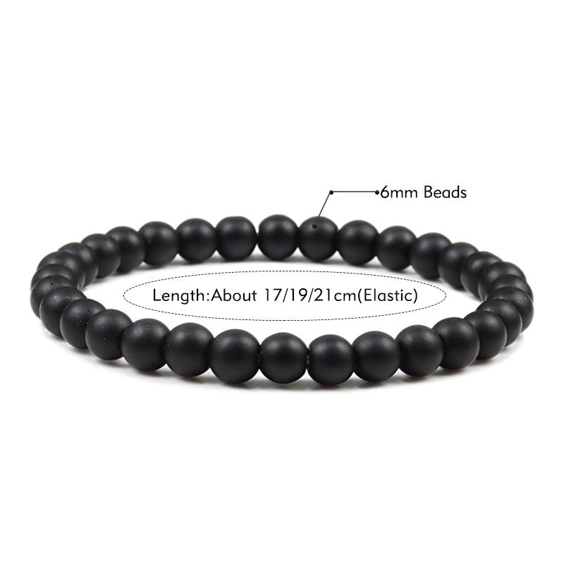 Natural Stone Elastic Bracelet 6mm Charm Men Black Lava Blue Beads Strand Bracelets for Women Yoga Meditation Jewelry pulseira