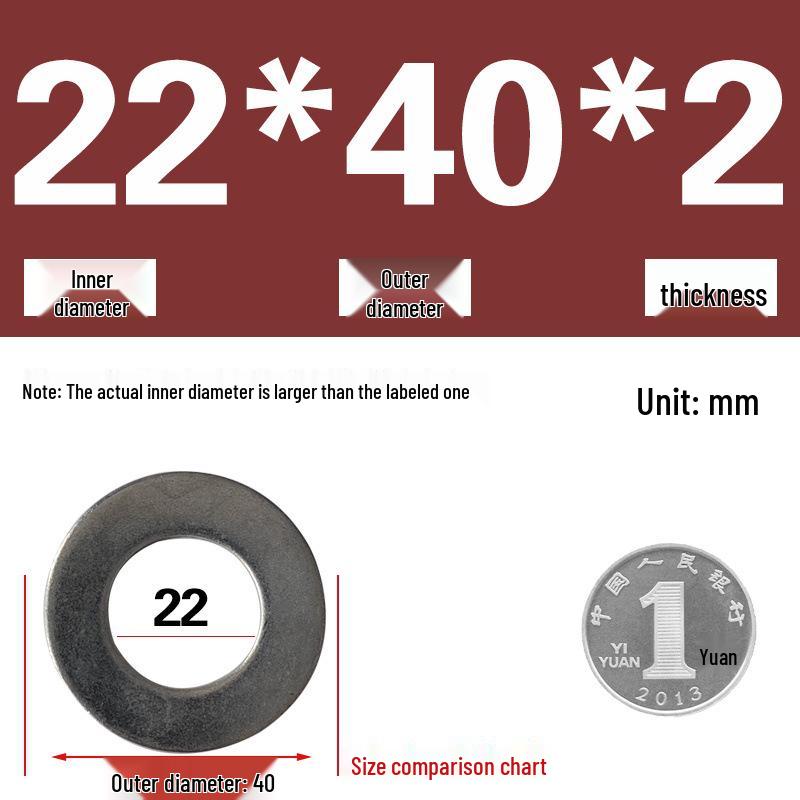 Galvanized Metal Flat Washer - Thin, Thickened, Enlarged Edge, Round, Sizes M3 to M10
