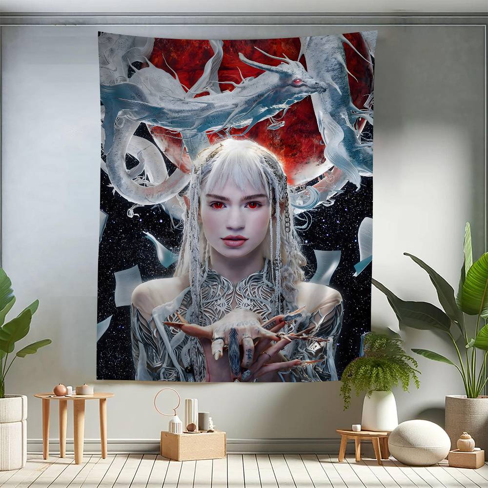 Singer Grimes Colorful Tapestry Wall Hanging Hanging Tarot Hippie Wall Rugs Dorm Wall Art Decor