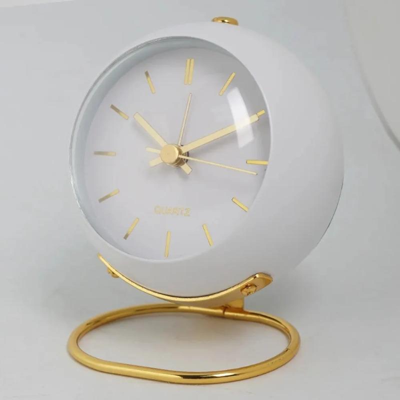 Metal Ring Colored Alarm Clock Exquisite Decoration for Home Desktop Office Silent Internet Famous Alarm Clock