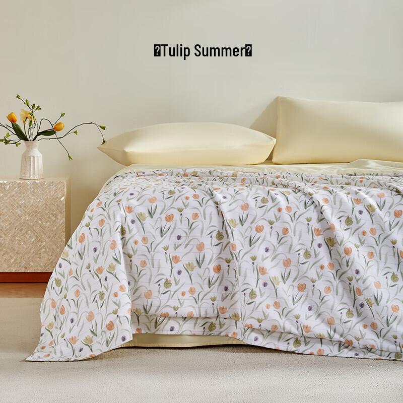 SILKUEEN Tencel Cool-Touch Tussah Silk Summer Quilt
