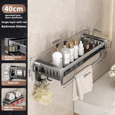 Innovative Suction Cup Bathroom Organizer No Drilling Needed Toilet Wall Shelf