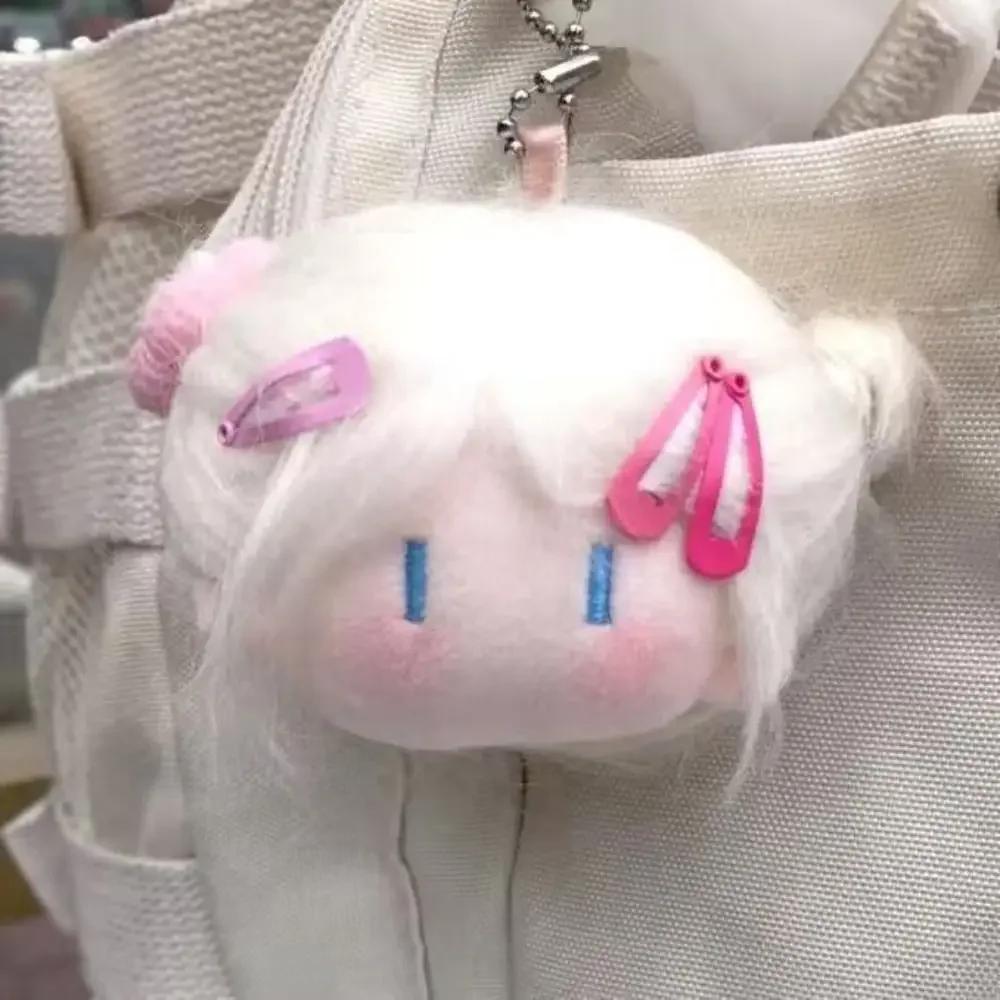 Long Hair Doll Pendant Cute Doll Cartoon Design Doll Girl Head Key Chain Doll Girl
