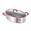 Jingdong Zhizao 304 Stainless Steel Oval Multifunction Fish Steamer Pot