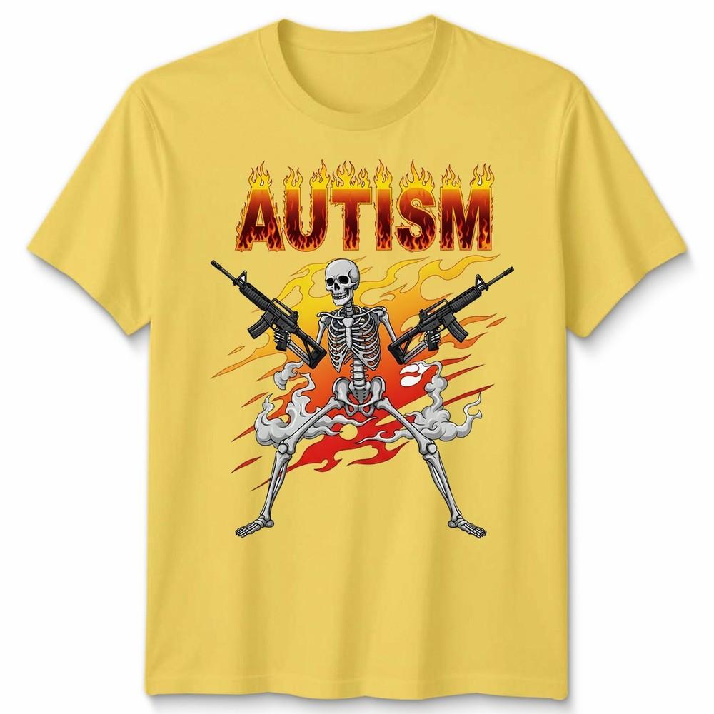 Retro Autism Skeleton Meme Funny Unisex Tshirt