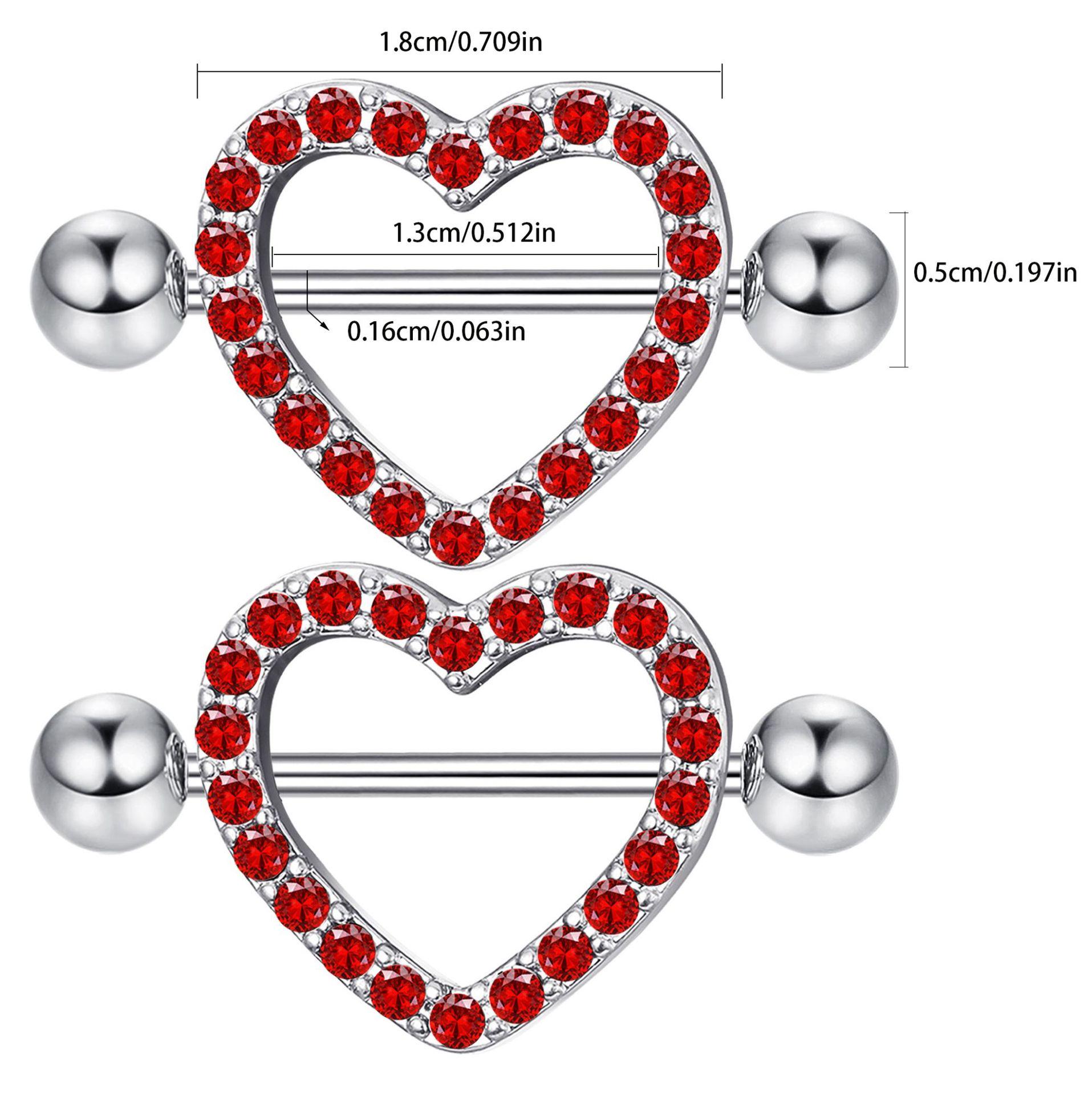 

Красная серия бриллиантовых пирсингов для сосков - Дизайны «Любовь», «Луна» и «Цветок»
