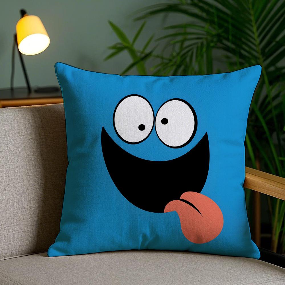 Funny Emoji Cushion Cover Soft Short Plush Double-Sided Printing Home Decor Machine Washable Pillow Case Gift