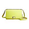 Bandit 23 Silver Logo Plain Flap Leather Shoulder Bag Medium Women Shoulder Bag Neon-Yellow CL221-LHBCG