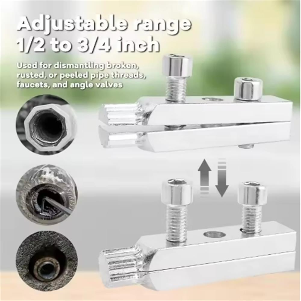 Professional Steel Broken Bolt Extractor - Water-Tap Angle Valve Remover Tool for 4/6 Points Damaged Screws Plumber's Repair Kit