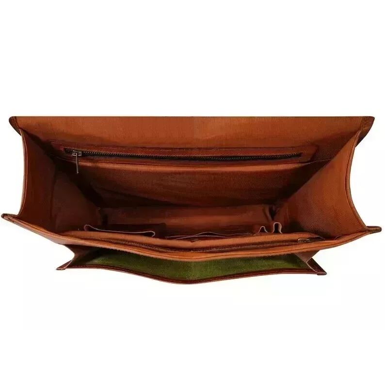 New Handmade Men Goat Leather Messenger Laptop Handmade Brown Bag