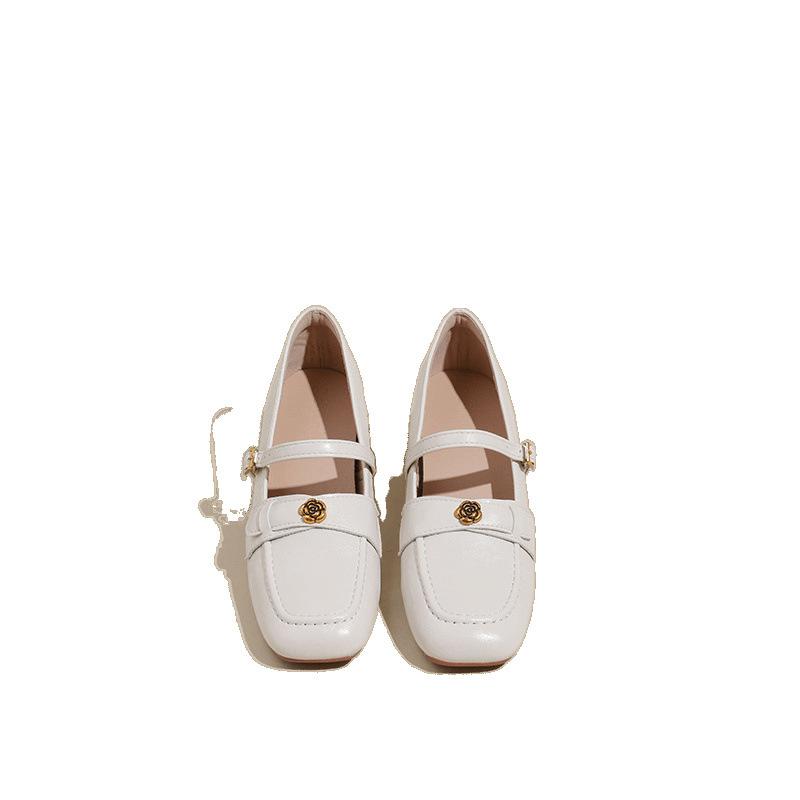 Retro enkeltsko dame tykk hæl ettords spennebelte innvendig høydeøkning Mary Jane sko dame pendling kamelia skinnsko dame