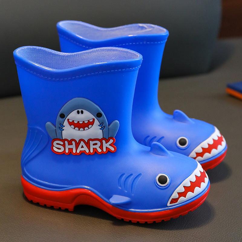

Cartoon Shark Children s Rain Boots Boys Girls Baby Non-Slip Rain Boots Toddler Waterproof Shoes Kids Rubber Shoe Covers 20CM
