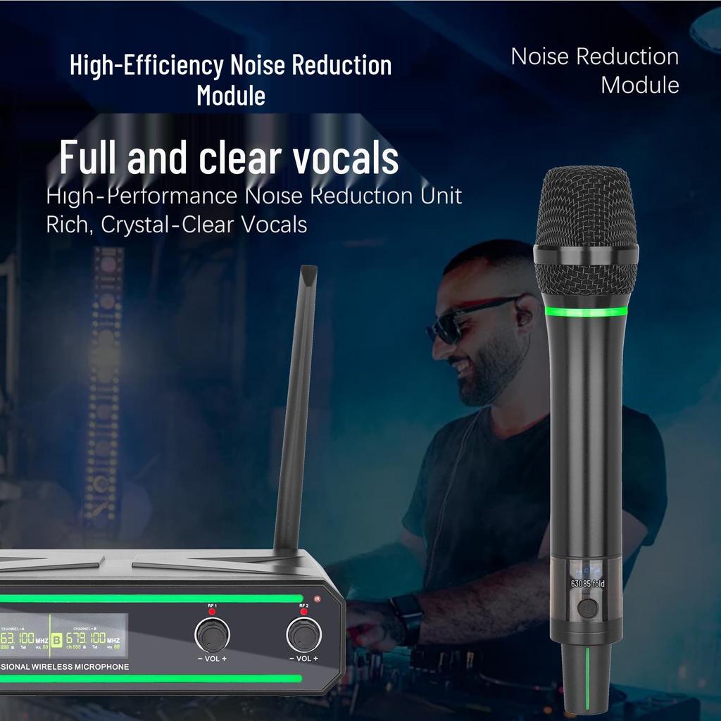 Dual Wireless Microphone System for Home and Stage Use