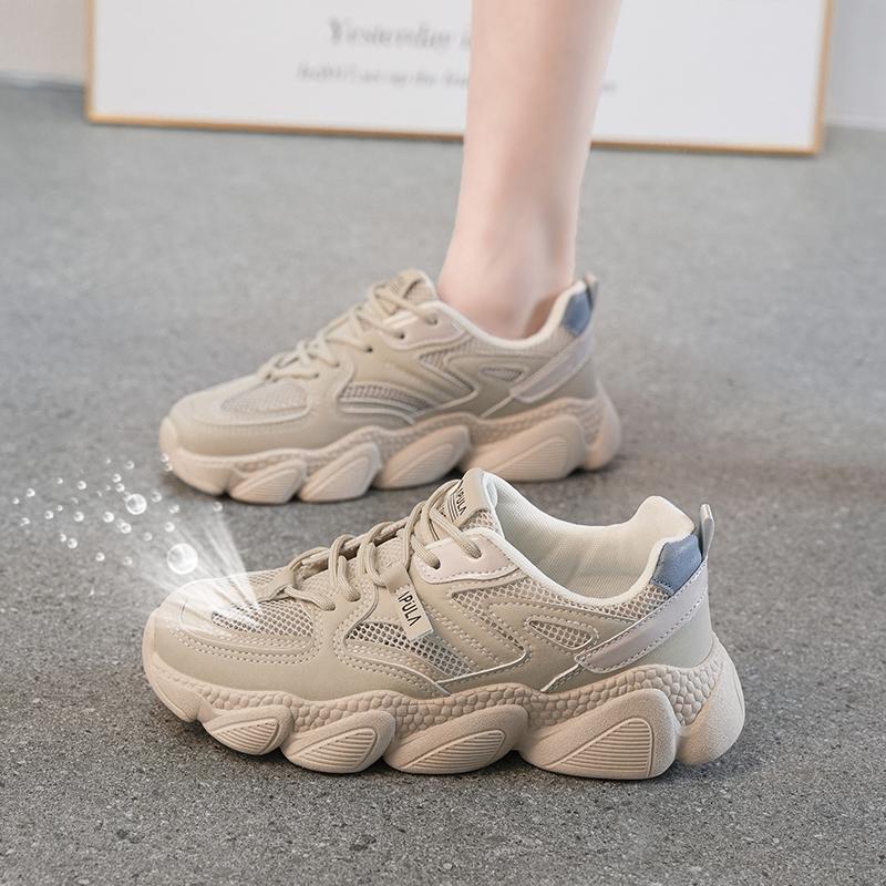Sneakers mesh shoes breathable mesh new summer thin thick sole small size