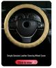 Hand-Sewn Leather Steering Wheel Cover - Universal, Stylish, Non-Slip Design