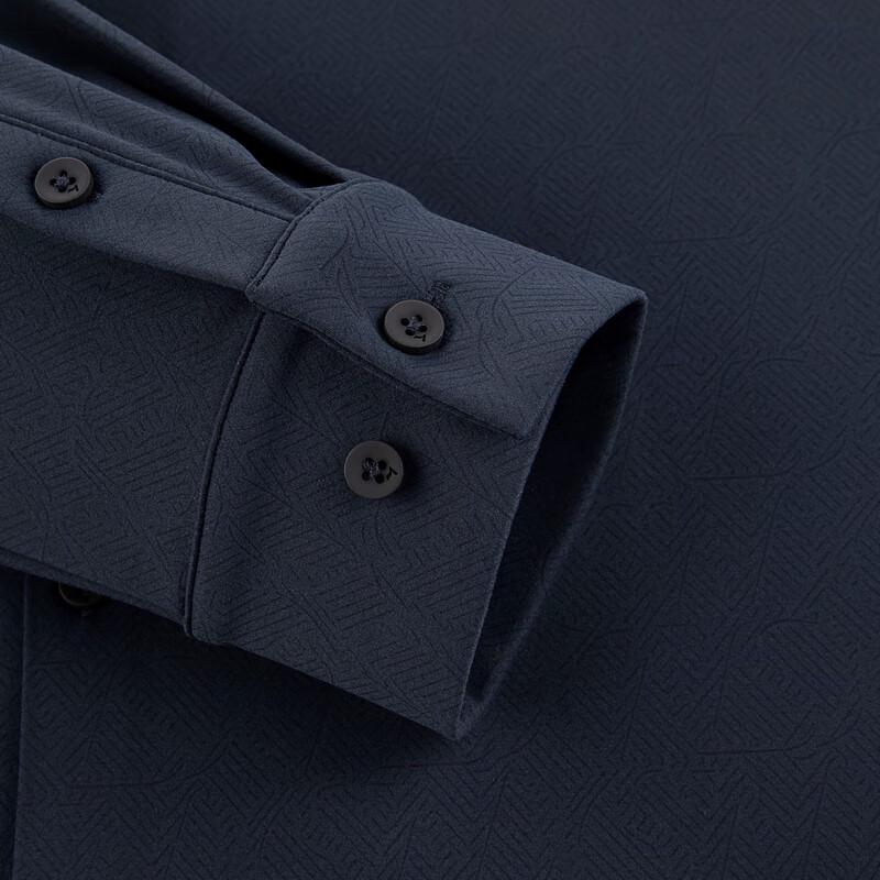 Qipai Men's Seamless High-Elastic Geometric Print Knit Shirt