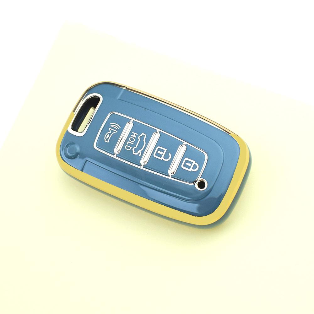 

Gold Edge 3/4Button TPU Keyless Car Smart Key Case Auto Shell Fob Cover for KIA K2 K5 Forte Sportage for Hyundai Genesis Coupe Sonata Ix35 4 button key cover серый