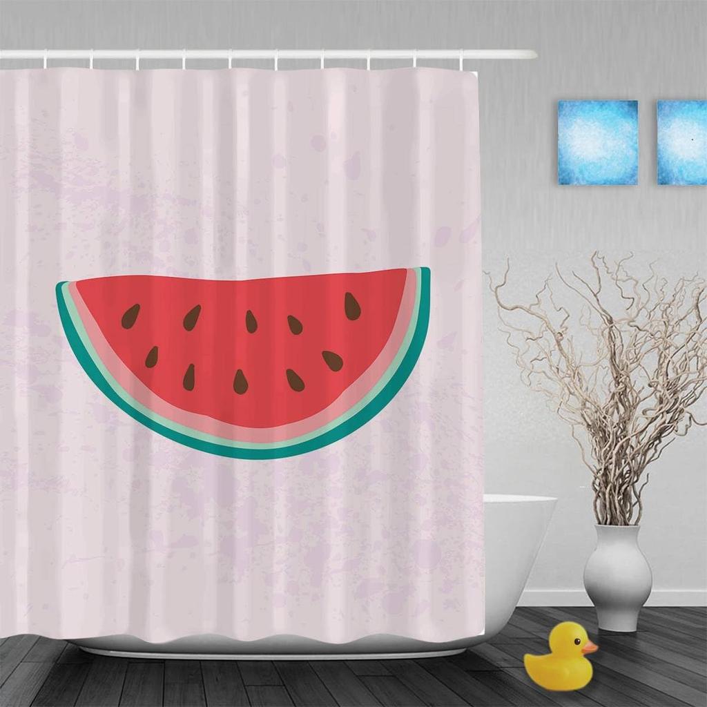 Guglili Summer Fruit Shower Curtain Pineapple Bathroom Curtain Pink Ployester Fabric 60X72 Inch