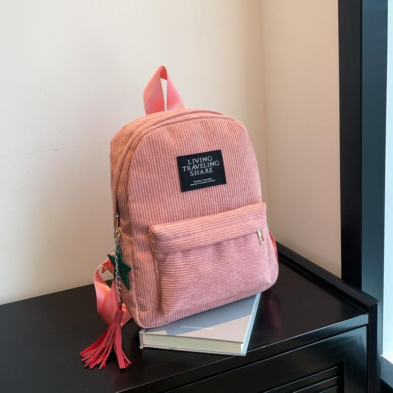 Lässiger weiblicher Rucksack Frauen College Schultaschen Reiserucksack Cord Umhängetaschen für Mädchen im Teenageralter Sport Rucksack