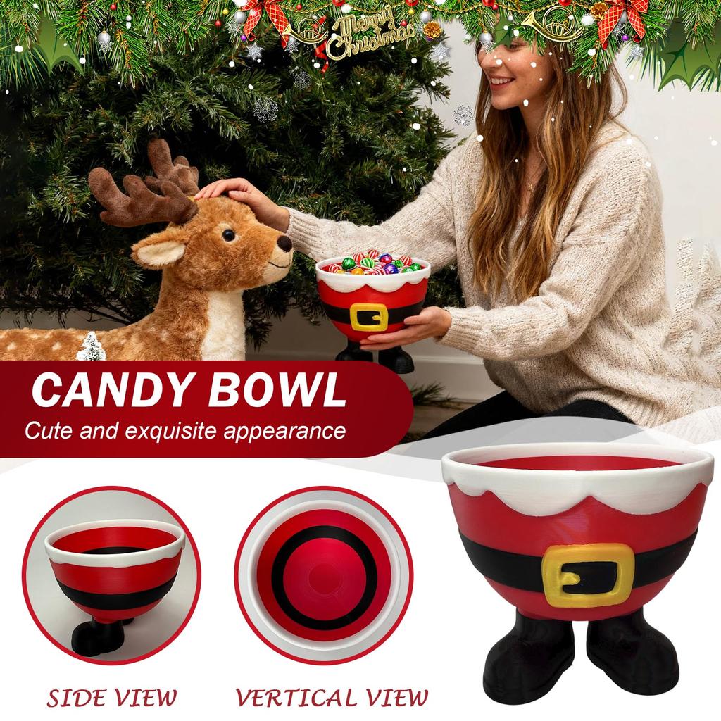 3D Printed Santa Boot Christmas Bowl - Festive Holiday Serving Dish,Treats, Food-Safe Material With Santa Belt Design