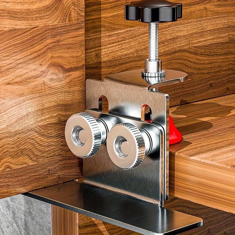 1pc Adjustable Stainless Steel Woodworking Cabinet Door Installation Locator, Multi-Functional 201 Stainless Steel Auxiliary Positioning Tool