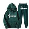 Y2K Print Hooded Fleece-Lined Unisex Sweatshirt Set Streetwear Casual Long Sleeve Tracksuit