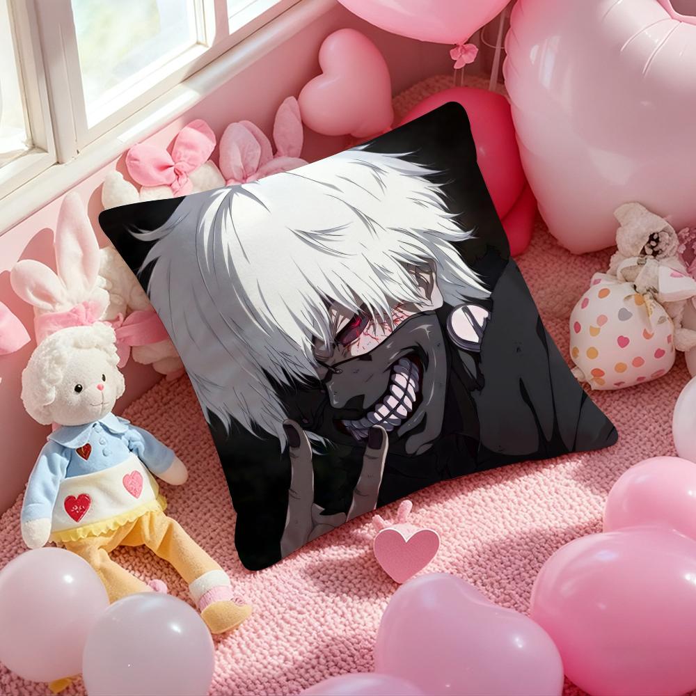 Tokyo G-Ghoul K-Kaneki Ken Cushion Cover Pattern Printed Pillowcase for Living Room Sofa Cushion Cover & Bedroom Decor