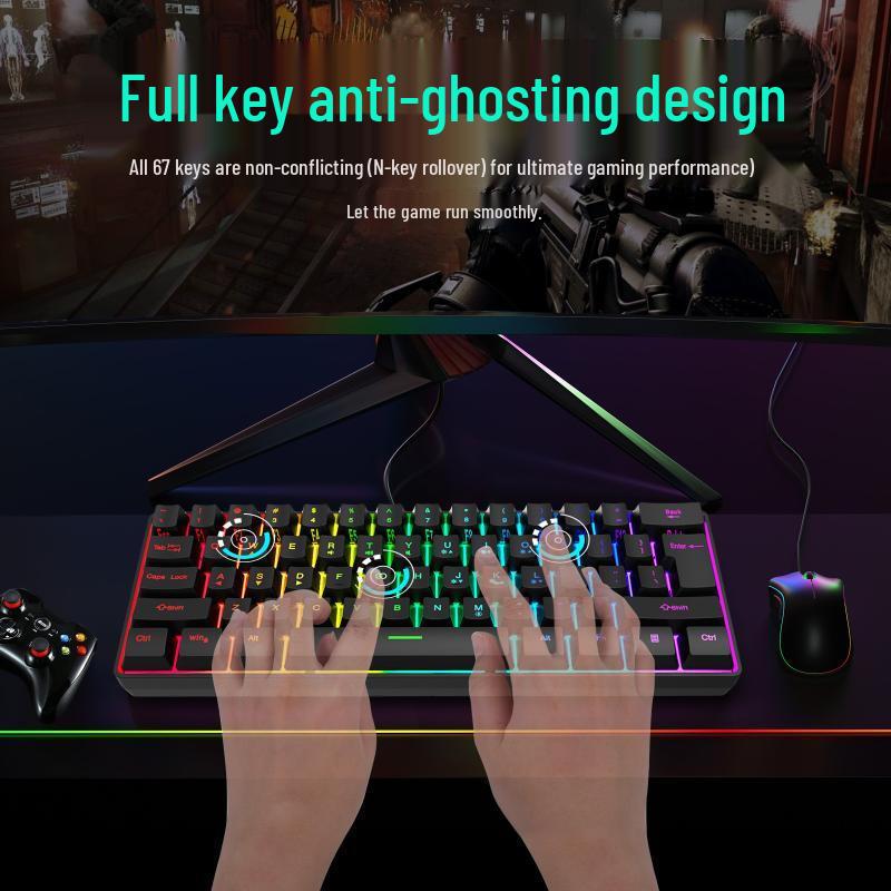 OLOEY K401 61-Key RGB Wired Customizable Gaming Keyboard