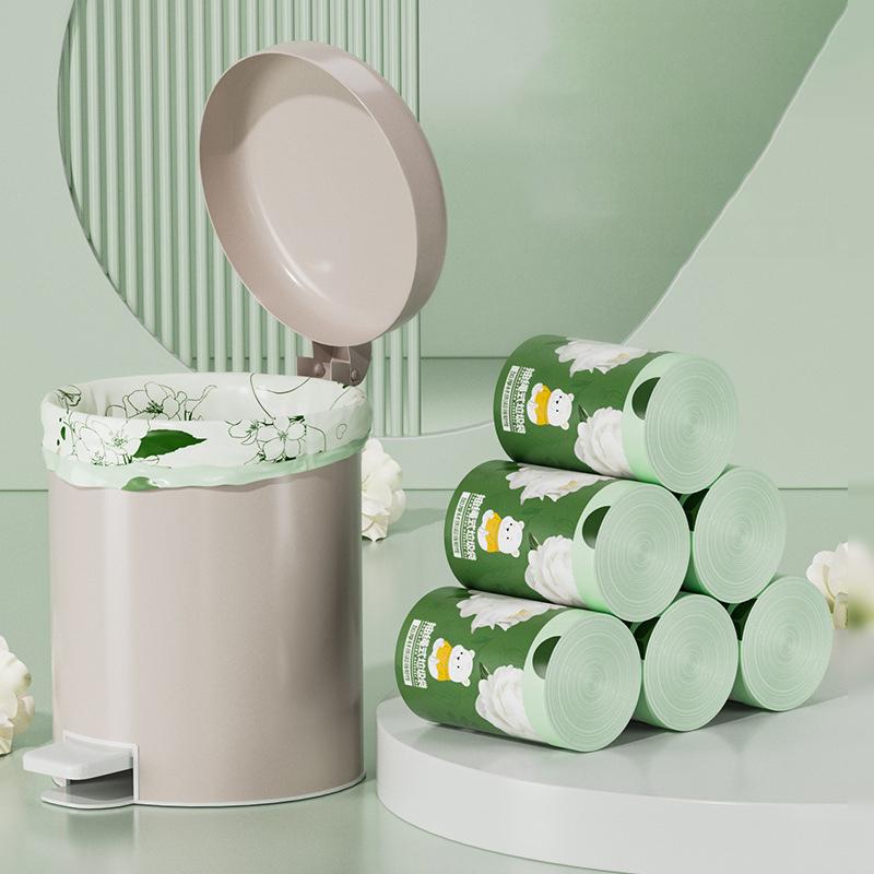 10/50/100Pcs Printed Thickened Portable Garbage Bag Cartoon Home Kitchen Bathroom Disposable Drawstring Garbage Bag