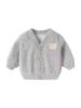 **"Versatile Minnie Velvet Embroidered Bear Baby Cardigan - Thin Spring/Autumn Long Sleeve Jacket"**