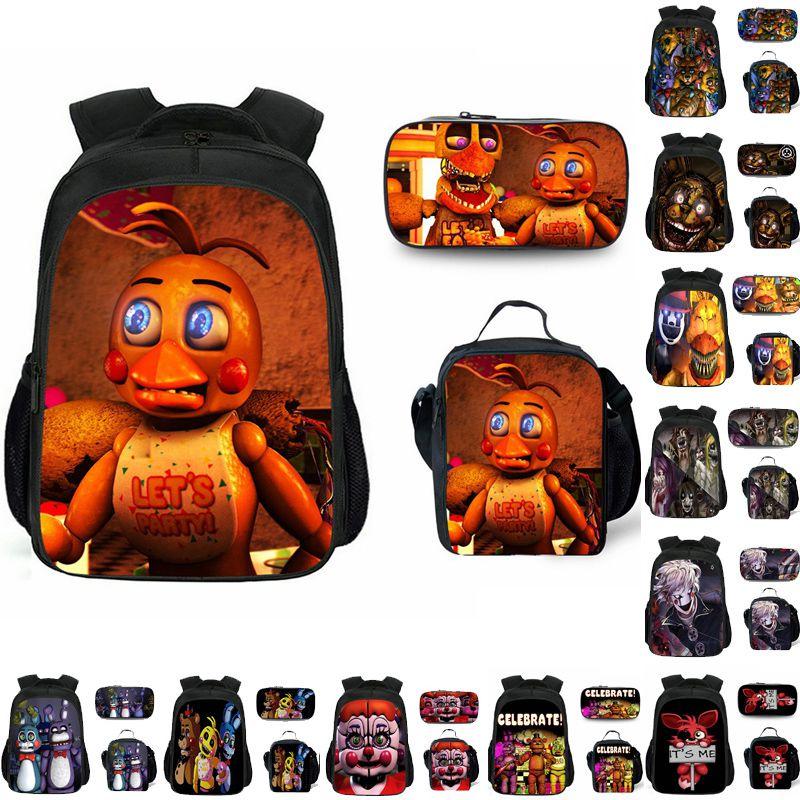 Vibrant Five Nights At Freddys Backpack Set With Lunch Bag And Pencil Case