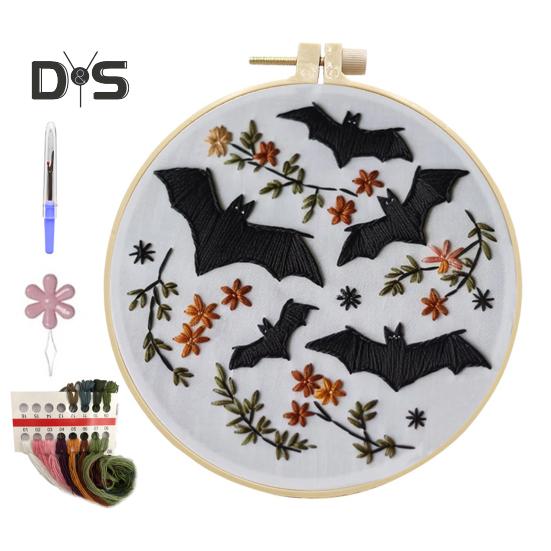 

Набор для вышивания на Хэллоуин Набор для вышивки крестом своими руками с пяльцами для вышивания Ручная вышивка для начинающих Поделки гномов для начинающих Взрослые G