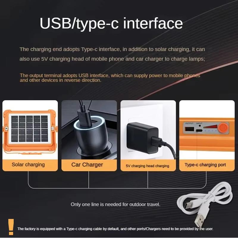 5-Colors Adjustable Emergency Solar Light Ip68 Waterproof Solar Led Flood Light With Panel