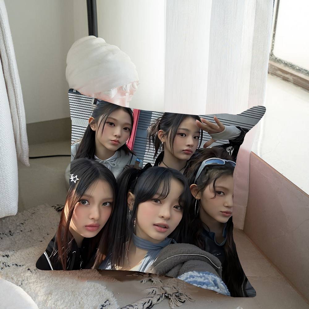 Kpop N-New-jeans Almofada Personalizada Capa de Pó Quarto Decoração de Festa Infantil Fronha Aniversário Presente para Crianças