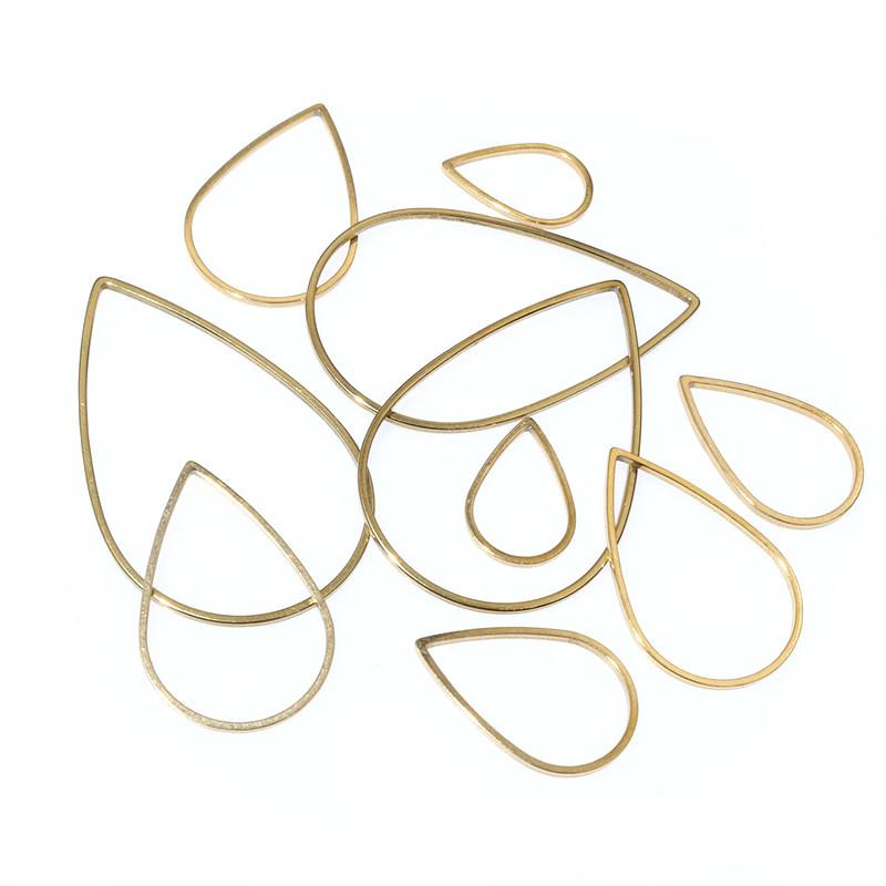 20pcs Waterdrop Closed Frame Charms Drop Rings Pendant Stainless Steel Gold Plated For DIY Jewelry Makings Accessories