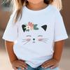 Fast Food Cat T-Shirt Girls Tee Shirts Kids Fashion T-shirts Funny Cat Graphic Tops Cartoons Boys Shirts Clothes