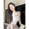 Summer Short Small Suspender Vest Women's Fashion Chic Design Sense Pure Desire Wind Hollow Sexy Sleeveless Inner Top