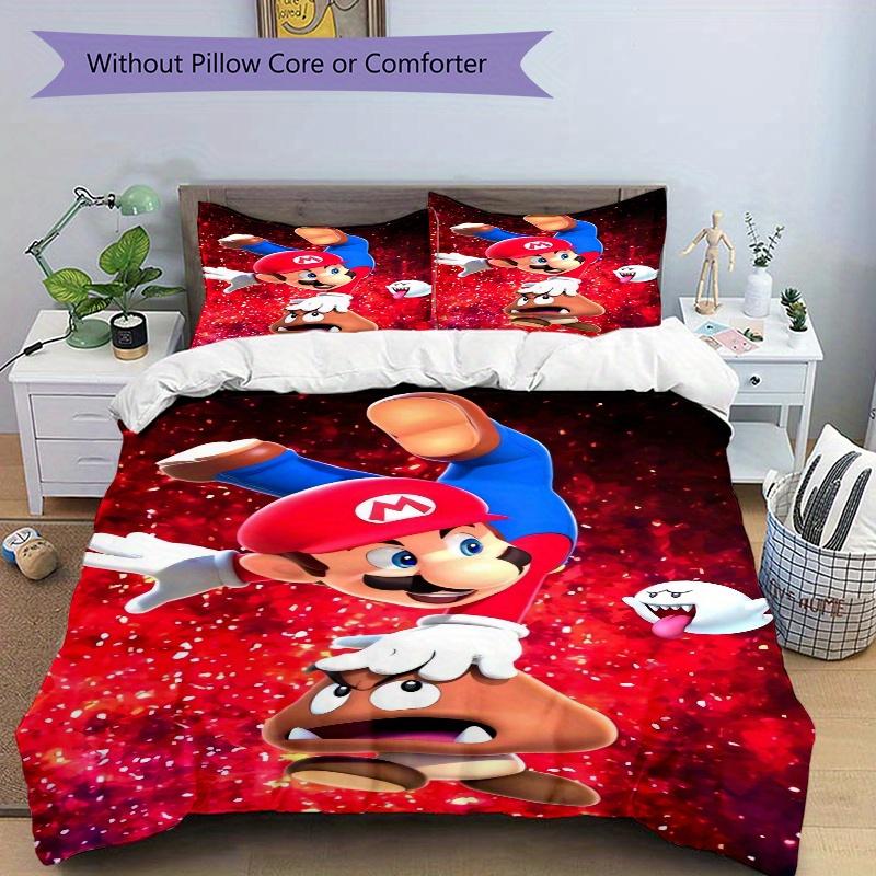 3pcs Mario Bedding Set - Includes Quilt Cover and Pillowcases, Suitable for All Seasons F039