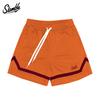 Slamble Men's American Basketball Shorts Contrast Color Braid below the Knee Short-Length Pants Fitness Patchwork