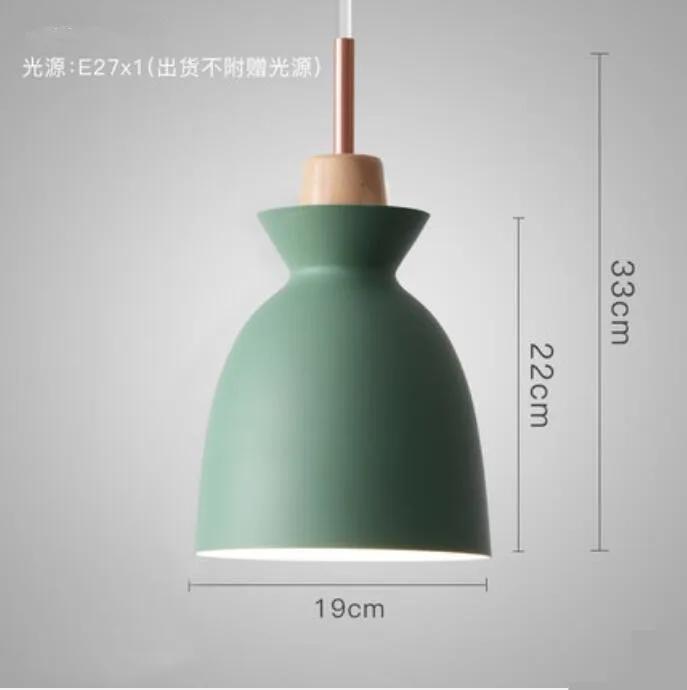 Creative Wooden Iron Single-head Chandelier Country Style Modern Simple Dining Room Living Room Bedroom Bedside Lighting Fixture