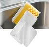 Dish Sponge Holder Multifunctional Storage Drain Rack for Kitchen Sink Plastic Dishwashing Scrubber