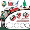 Electric Christmas Train Set Electric Engine Railway Track Playset With Music Santa Claus Sleigh Snowman Carriage Christmas Gift