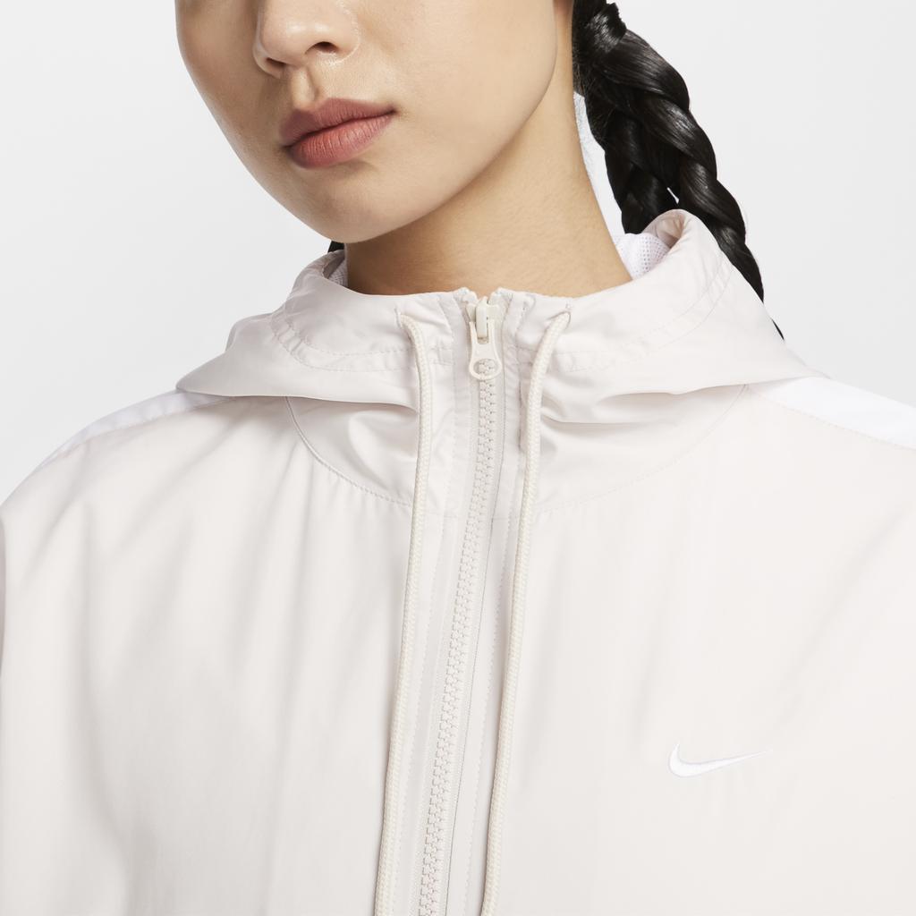 Nike Striped Hooded Zip-Up Long Sleeve Jacket Women Jackets Beige FV6299-104