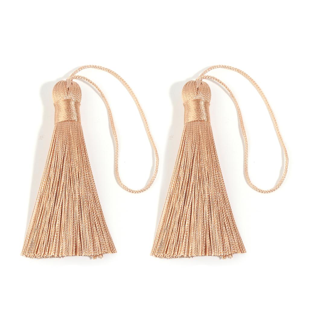 6pcs 82cm Long Silk Tassel Fringe Brush Handmade Soft Mini Tassels with Loops For DIY Craft Jewelry Making Souvenir Bookmark