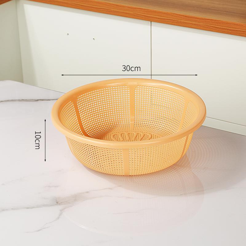 Large Size Plastic Drain Basket Kitchen Vegetable Washing Basket Hollow Out Fruit Basket Round Sieve Rice Cleaning Basket